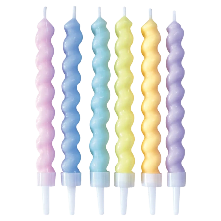 Narozeninové svíčky „Twisted Pastel“, 6 ks.