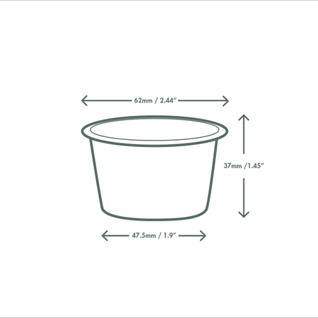 Kraftový papírový kelímek na omáčku, disperze, 70 ml, ø 62 mm, 50 ks