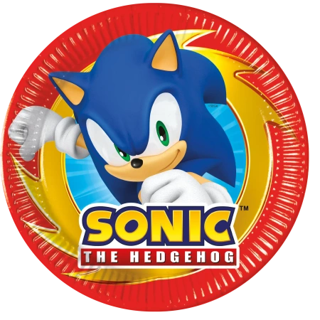 Papírové talíře „Sonic SEGA“, 20 cm, 8 ks