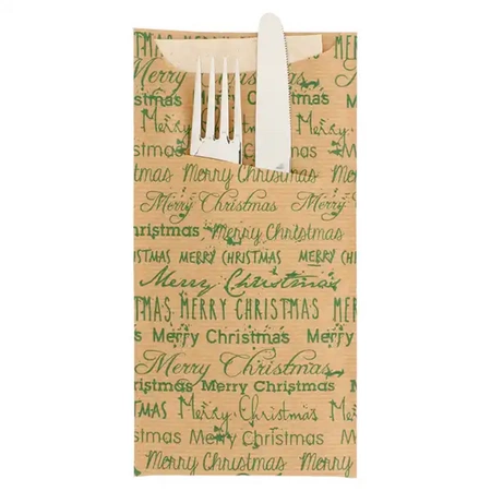 Sáčky na příbory s ubrouskem "Festive", 22,5 x 11,2 cm, 250 ks.
