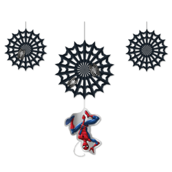 Sada papírových dekorací Spiderman prům. 35 + 25 × 27 cm, 4 ks.