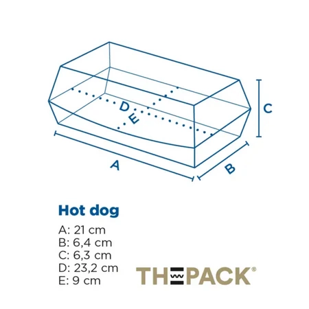 Termoobal na svačinu Hot Dog 23,2 x 9 x 6,3 cm 50 ks.