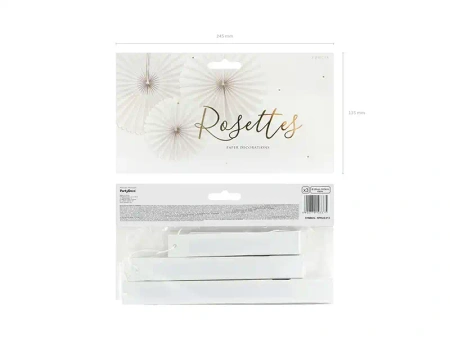 Dekorační papírové rozety „Béžové“, 26, 34 a 43 cm, 3 ks