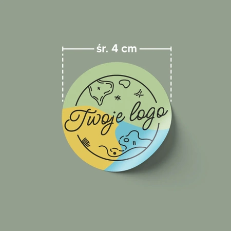 Samolepicí samolepky s logem - voděodolné, matné/lesklé, průměr 4 cm, 1200 kusů
