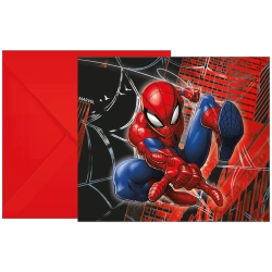 Pozvánky s obálkou Spiderman, 6 ks.