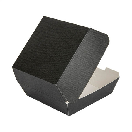 Termobox na hamburgery černý, velikost "M", 13 x 12,5 x 9 cm 50 ks.