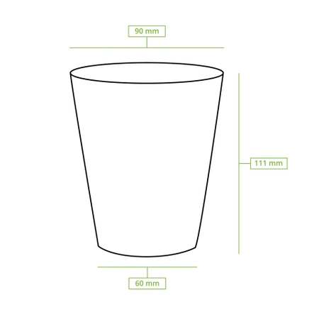 Dvoustěnný papírový kelímek z kraftového papíru, disperzní 350 ml, ø 90 mm, 25 ks.