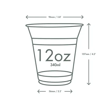 PLA Zelený kelímek na strom 350 ml o průměru 96 mm 50 ks.