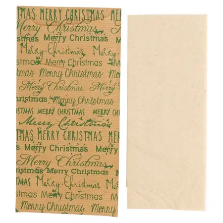 Sáčky na příbory s ubrouskem "Festive", 22,5 x 11,2 cm, 250 ks.