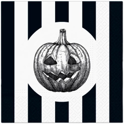Třívrstvé ubrousky "Striped Pumpkin / Halloween", 1/4, 33 x 33 cm 20 ks.