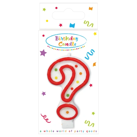 Narozeninová svíčka Puntíky „?“, 1 ks