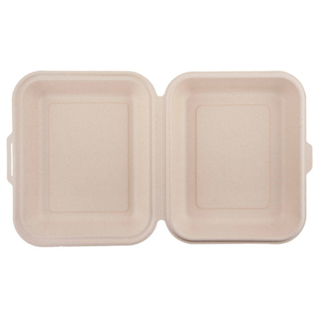 Dvouvrstvý menubox na cukrovou třtinu bez podšívky 1500 ml, 24,1 x 21 x 4 cm 50 ks.