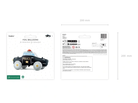 Stojící fóliový balónek „Policejní auto“, 90 × 41 cm, 1 ks