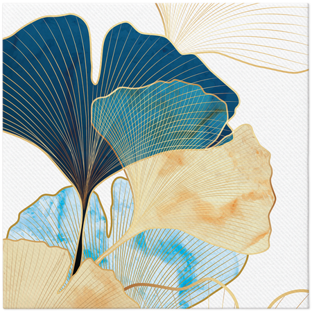 Ubrousky Premium Airlaid, "Stylish Ginko Accents", 1/4, 40 x 40 cm 12 ks.