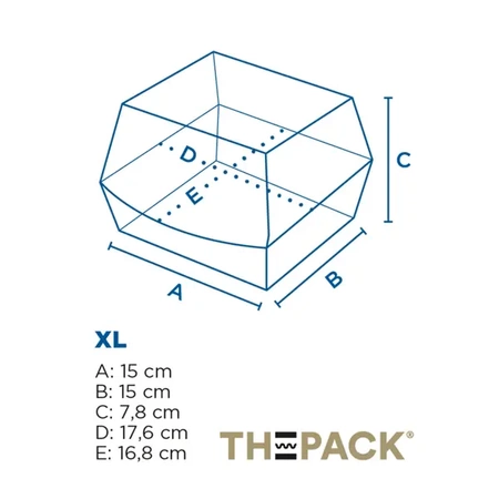 Termobox na hamburgery, velikost "XL", 17,6 x 16,8 x 7,8 cm 50 ks.