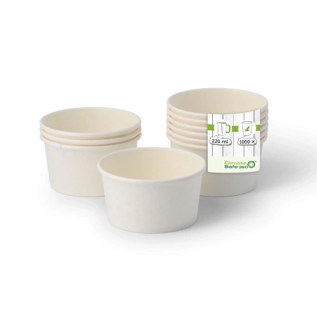 Kraftový papírový kelímek na zmrzlinu 220 ml, ø 92 mm, 50 ks.