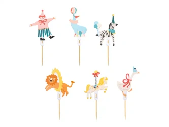 Dekorace na muffiny „Cirkus“, 9–11,5 cm, mix, 6 ks