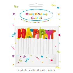 Narozeninová svíčka Happy Birthday, 1 ks
