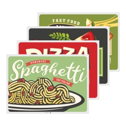 Papírové prostírky "Vintage Pizza", 31 x 43 cm, 4 x 500 ks