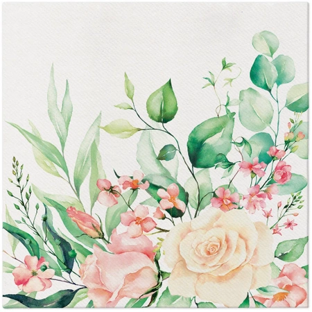 Ubrousky Premium Airlaid, "Floral Moments", 1/4, 40 x 40 cm 50 ks.