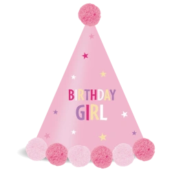 Papírové čepičky Birthday Girl, 1 ks