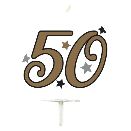 Narozeninová svíčka Milestone, "50", 1 ks.