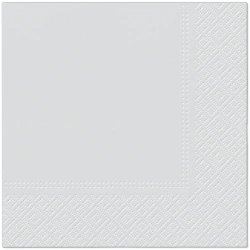 Třívrstvé ubrousky, stříbrný, 1/4, 33 x 33 cm 20 ks