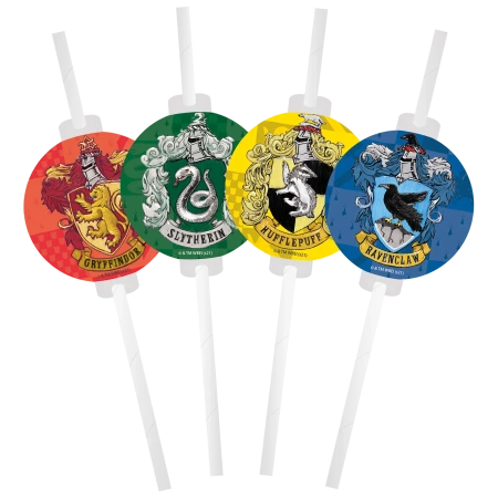 Papírová brčka Harry Potter, 22 cm, 4 ks.