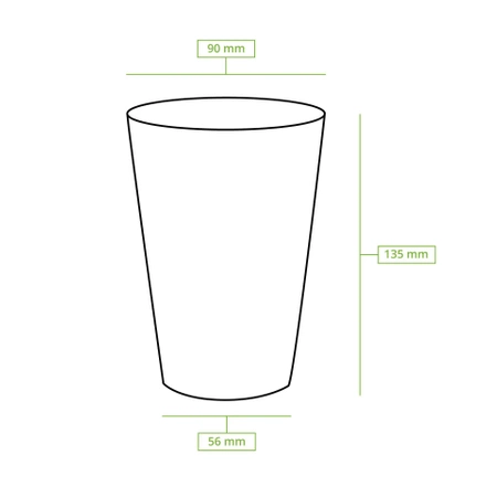 Papírový kelímek bílý disperzní 450 ml, ø 90 mm 50 ks.