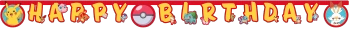 Papírový narozeninový banner „Pokemon“ 2 m, 1 ks
