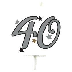 Narozeninová svíčka Milestone, "40", 1 ks.