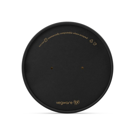 Papírové víčko na misku černé Vegware Ø150 mm 50 ks