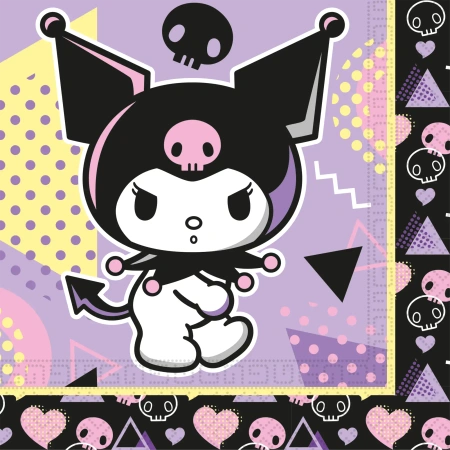 Dvouvrstvé ubrousky „Kuromi“, 33 × 33 cm, 20 ks