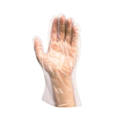 Průhledné hdpe jednorázové rukavice v bloku, "L", 100 ks