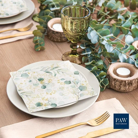 Ubrousky Premium Airlaid, "Zlatý eukalyptus", 1/4, 40 x 40 cm 12 ks.