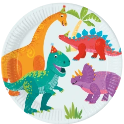 Papírové talíře „Dino“, 23 cm, 8 ks