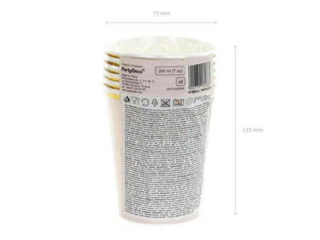 Papírové kelímky „Koťátko“, 200 ml, 6 ks