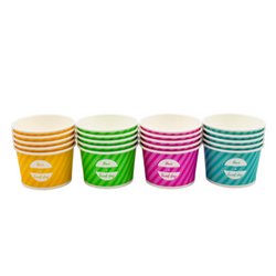 Papírový kelímek na zmrzlinu – mix barev, 130 ml, Ø 75 mm, výška 45 mm, 40 ks
