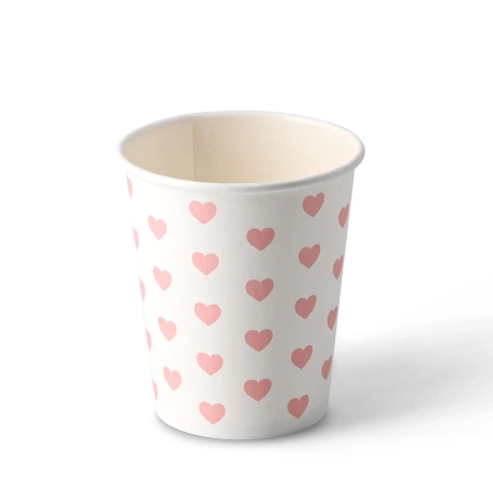 Papírový kelímek na disperzi "Hearts" 250 ml, ø 80 mm 50 ks.