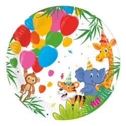 Papírové talíře „Jungle“, 20 cm, 8 ks