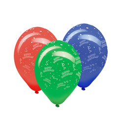 Balónek „Happy Birthday“ mix barev 30 cm 5 ks