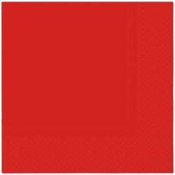 Třívrstvé ubrousky, červené, 1/4, 33 x 33 cm 20 ks