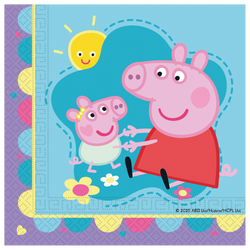 Dvouvrstvé ubrousky „Prasátko Peppa“, 33 × 33 cm, 20 ks