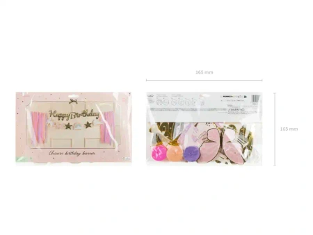 Papírový banner „Happy Birthday – Jednorožci“, 2,3 m, 1 ks
