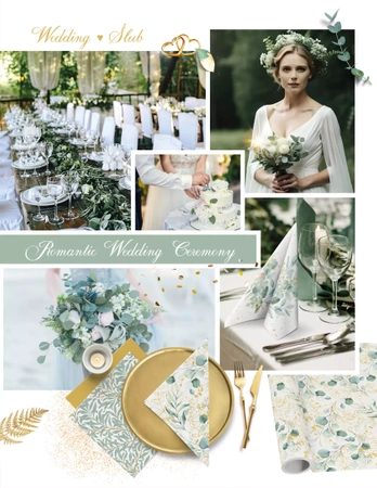 Ubrousky Premium Airlaid, "Zlatý eukalyptus", 1/4, 40 x 40 cm 12 ks.