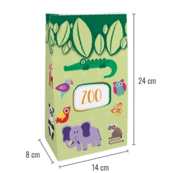 Papírová taška "ZOO", 14 x 8 x 24 cm, 50 ks