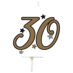Narozeninová svíčka Milestone, "30", 1 ks.
