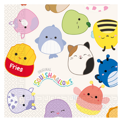 Dvouvrstvé ubrousky „Squishmallows“, 33 × 33 cm, 20 ks