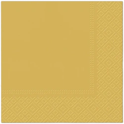Třívrstvé ubrousky, zlatý, 1/4, 33 x 33 cm 20 ks