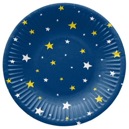 Papírový kulatý talíř "Starlit" Ø 18 cm, 8 ks